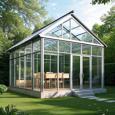 10x12 ฟุต ห้องแสงแดด ป้องกัน UV กรอบอะลูมิเนียม SunRoom Double Pane Insulation