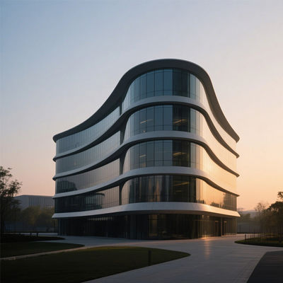 ผนังม่านสำเร็จรูปอะลูมิเนียมขนาด 100 มม. พร้อมกระจกสองชั้น